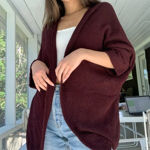 brandy burgundy cardigan